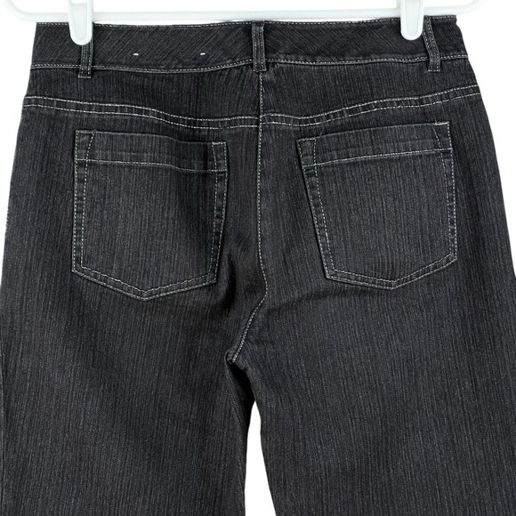 Peck & Peck Women's Weekend Black Jeans Size 4 Boot Cut Mid Rise Stretch - Picture 4 of 9